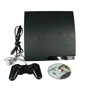 Sony PlayStation 3 Slim 160GB Black Console Gaming System W/Games CECH-3001A